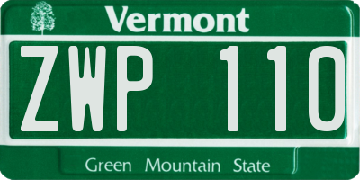 VT license plate ZWP110