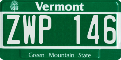 VT license plate ZWP146