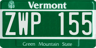 VT license plate ZWP155