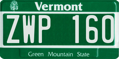 VT license plate ZWP160