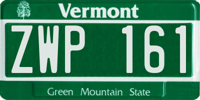 VT license plate ZWP161