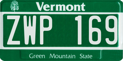 VT license plate ZWP169