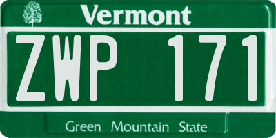 VT license plate ZWP171