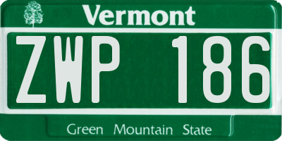 VT license plate ZWP186