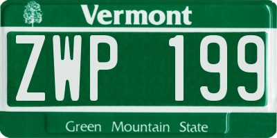 VT license plate ZWP199
