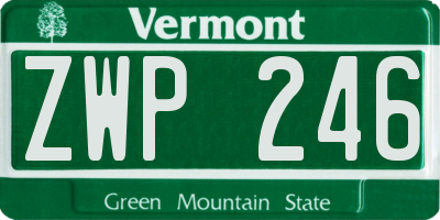 VT license plate ZWP246