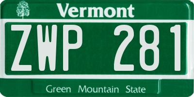 VT license plate ZWP281