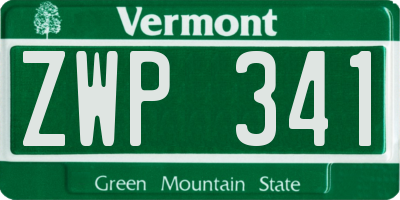 VT license plate ZWP341