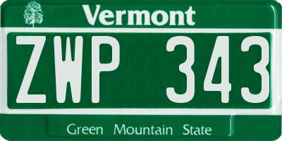 VT license plate ZWP343
