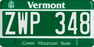 VT license plate ZWP348