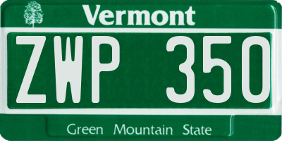 VT license plate ZWP350