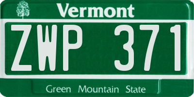 VT license plate ZWP371