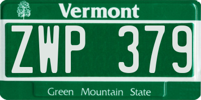 VT license plate ZWP379