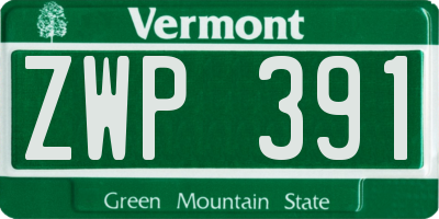 VT license plate ZWP391