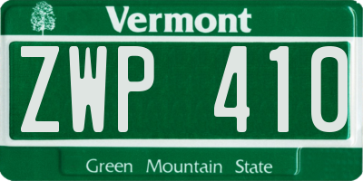VT license plate ZWP410