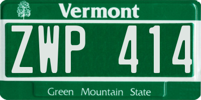 VT license plate ZWP414