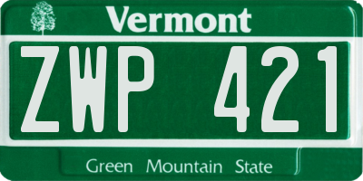 VT license plate ZWP421