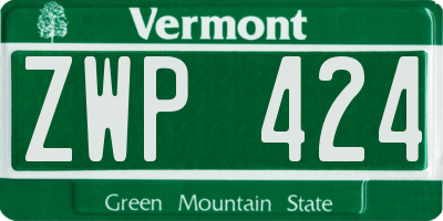 VT license plate ZWP424