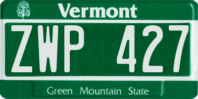 VT license plate ZWP427