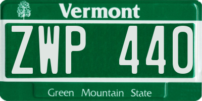 VT license plate ZWP440