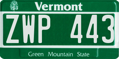 VT license plate ZWP443