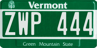 VT license plate ZWP444