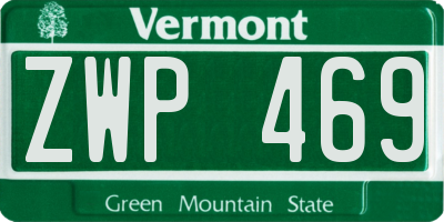 VT license plate ZWP469