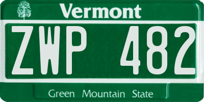 VT license plate ZWP482