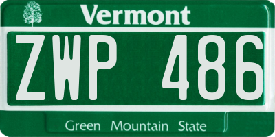 VT license plate ZWP486