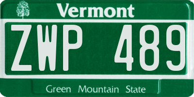 VT license plate ZWP489