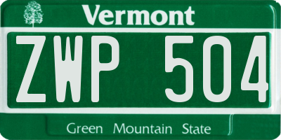 VT license plate ZWP504