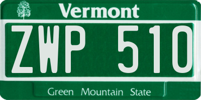 VT license plate ZWP510