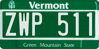 VT license plate ZWP511