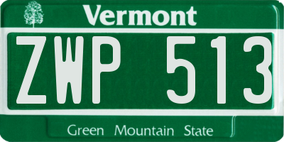 VT license plate ZWP513