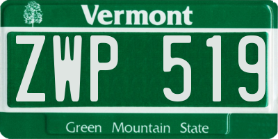 VT license plate ZWP519