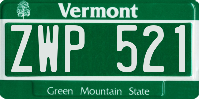 VT license plate ZWP521