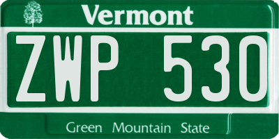 VT license plate ZWP530