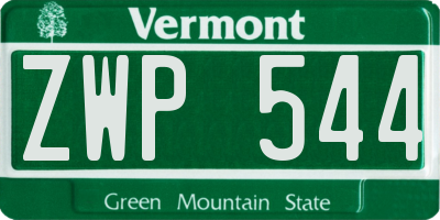 VT license plate ZWP544