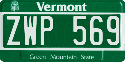 VT license plate ZWP569