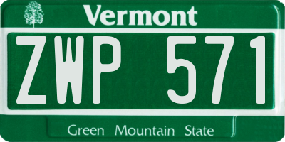 VT license plate ZWP571