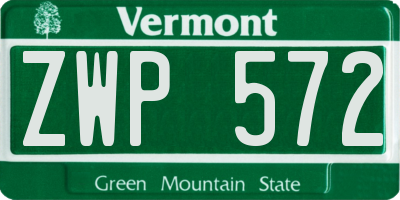 VT license plate ZWP572