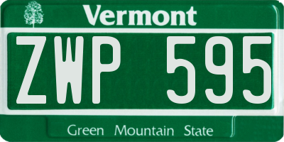 VT license plate ZWP595
