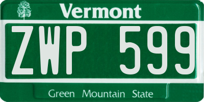 VT license plate ZWP599