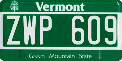 VT license plate ZWP609
