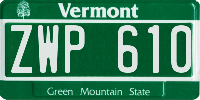 VT license plate ZWP610