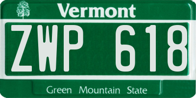 VT license plate ZWP618