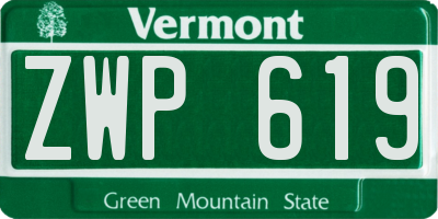 VT license plate ZWP619