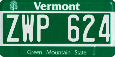 VT license plate ZWP624