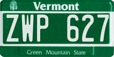 VT license plate ZWP627