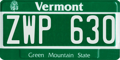 VT license plate ZWP630
